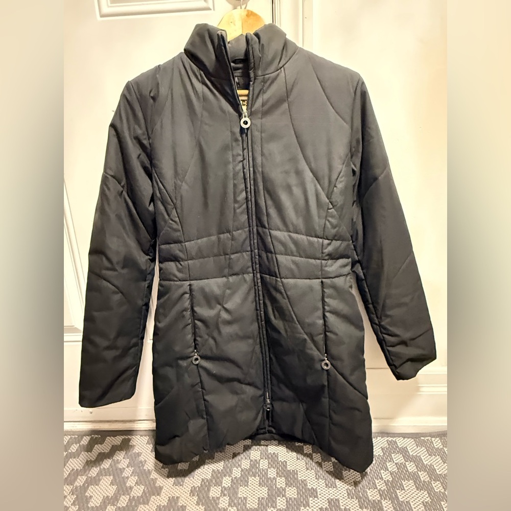 Black Quilted Long Coat